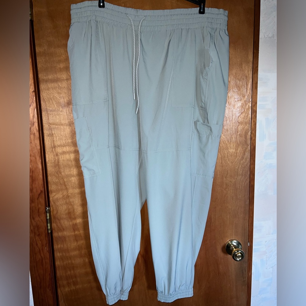Old Navy Silver Sage High-Waisted Cargo Jogger Pants